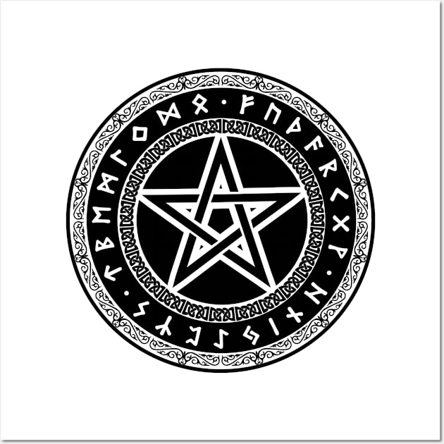 Dcorative Runes Pentacle Wall Art by SFPater